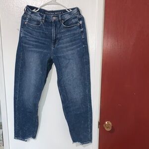 American Eagle Outfitters Women's Dark Blue Ankle Jeans